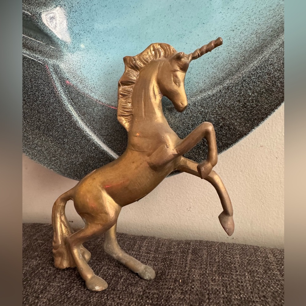 Vintage brass unicorn